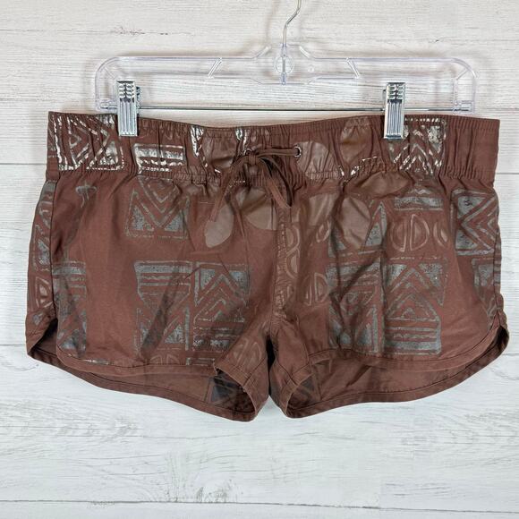 Billabong Pants - VTG Billabong y2k swim satin size 10 brown board short floral beach women